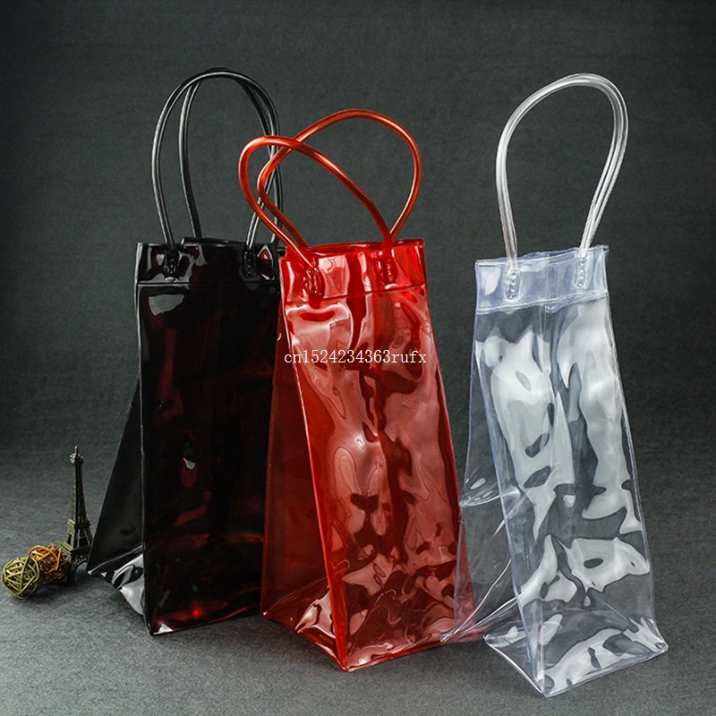 200pcs Ice Wine Cooler PVC Beer Cooler Bags Bottle Cooler Ice Gel Bag Picnic Cool Bags Wine Cooler Chillers Bag