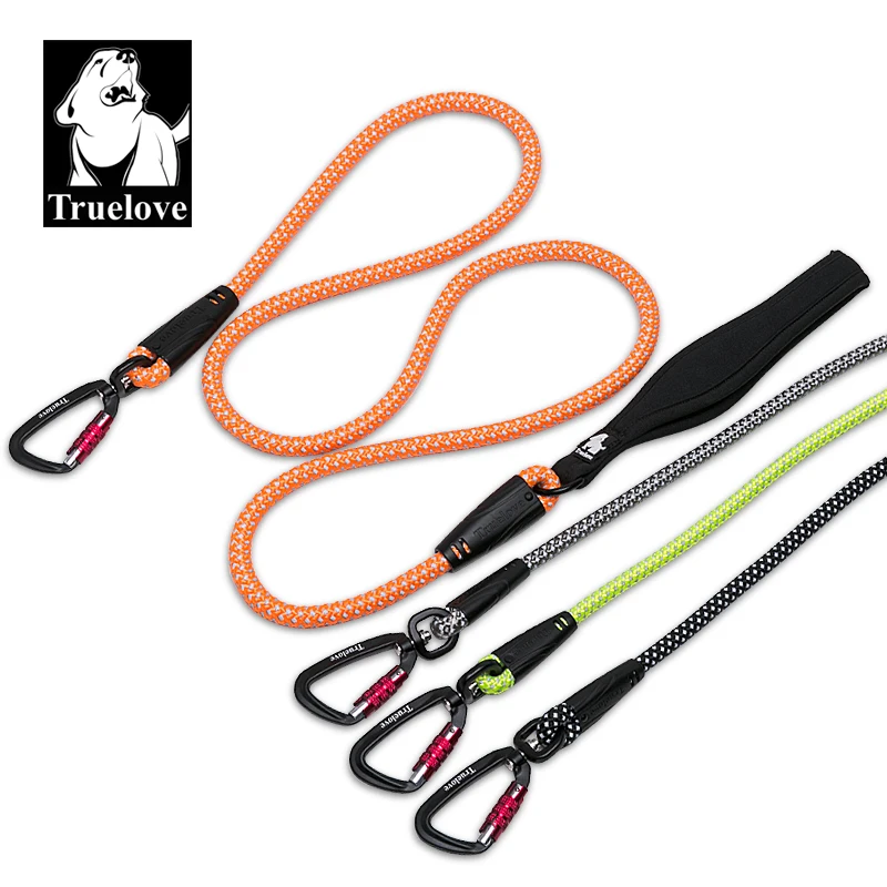 TrueLove Dog Pet Leash Nylon with Reflective Aluminum -Alloy Hook Stainless Steel D-ring Neoprene Handle walking hiking TLL2571