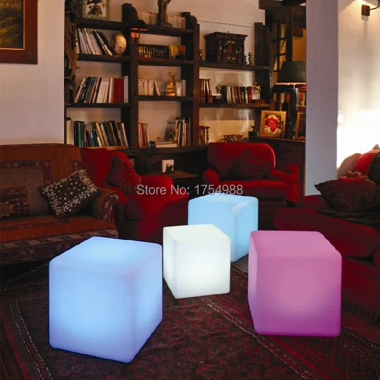 2015 spedizione gratuita ricaricabile 30CM Led Cube/Led Cube Seat/Led Glow Cube sgabelli Led luce luminosa sgabello da Bar colore variabile