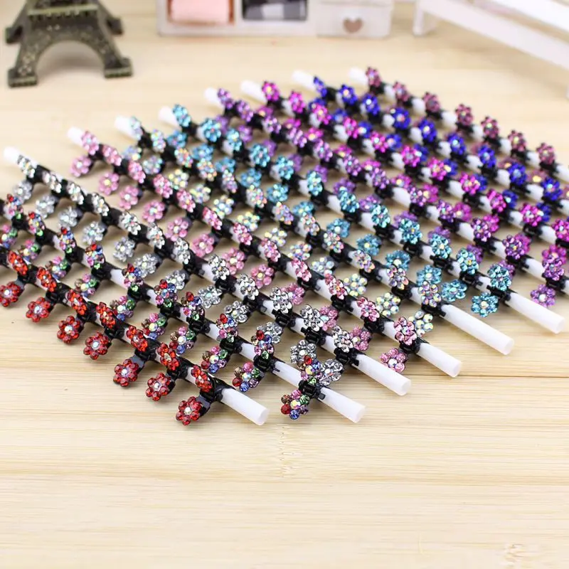 12pcs/Lot Small Metal Hair Claw Cute Crystal Flowers Hair Clips Kids Hair Accessories Party Jewelry Hair Ornament Drop Shipping