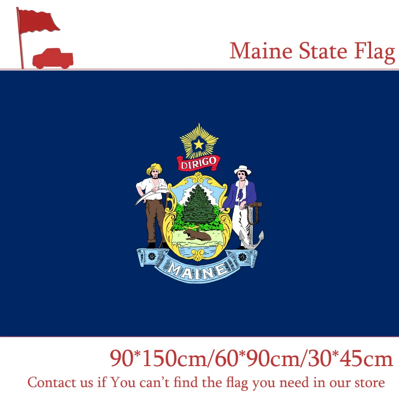 Maine State Flag 3x5ft Banner With Metal Holes 90*150cm 60*90cm 40*60cm Flying Flag For Vote Home Decoration