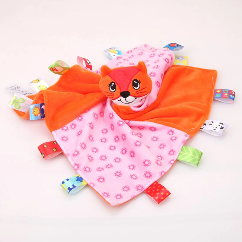 Soft Baby Comforter Blanket Soothing Towel Newborn Security Blankets Plush Fox Bear Infant Baby Toy Rattle Educational Towels