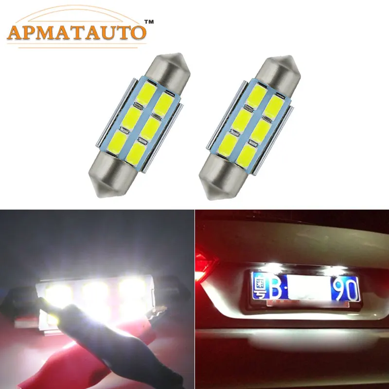 2 x 36mm  No Error  License  Number Plate Light LED Bulbs C5W  For  Volkswagen  VW Golf 4 5 Passat 3B 3BG 3C CC Polo 9N T5 Eos