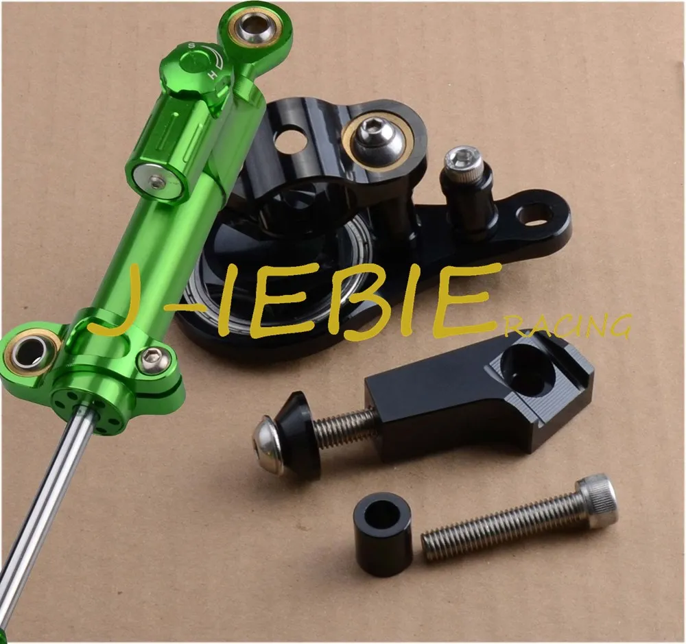 

CNC Steering Damper Stabilizer and Black Bracket Mounting For Kawasaki NINJA ZX6R 2005-2006