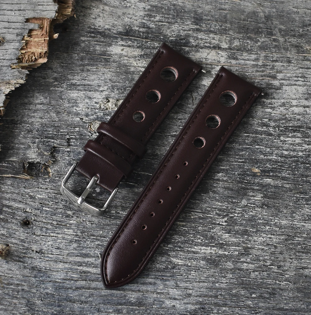 Watch Strap Band Genuine Leather 18mm 20mm 22mm Watchbands Black Brown Blue Men Bracelet Blet Accessories Steel Buckle KZ3H04