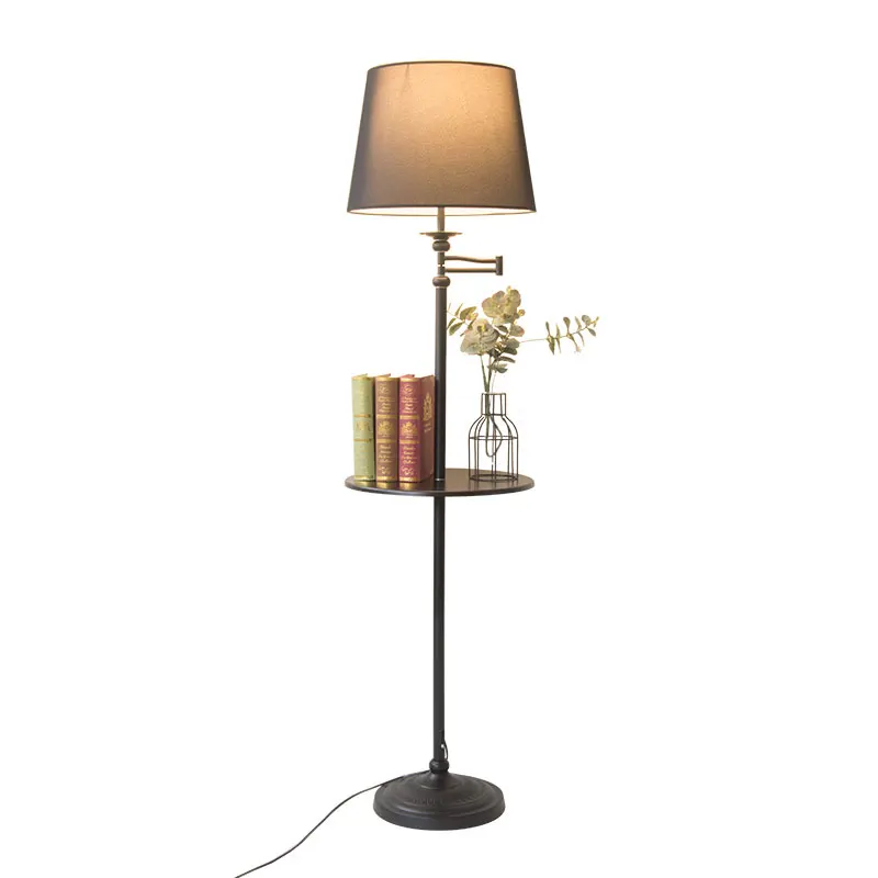 Nordic Storage Tray Floor Lamp Simple Decoration Home Living Room Study Bedroom Wooden Floor Lamp Vertical Floor Lamp Coffee