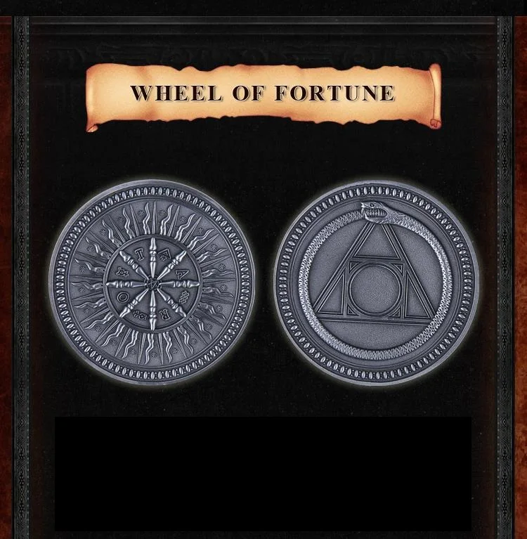 Wheel of Fortune Poker Card Guard Premium in lega di zinco placcatura in argento Texas Hold'em gioco Poker Chips Banker da gioco