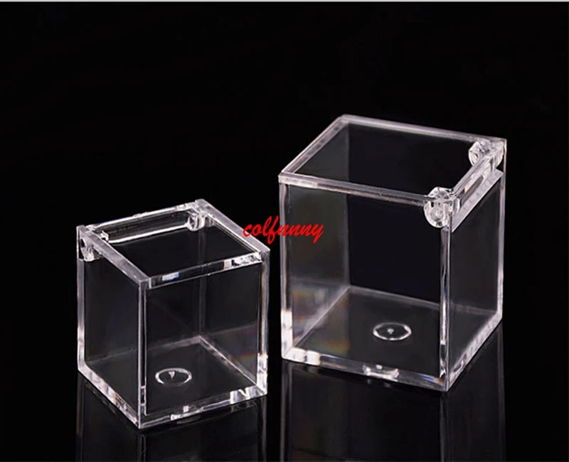 200pcs/lot Food Grade Clear Plastic Square Box Candy Box Flip Transparent Gift Packing Case Wedding Favor Souvenirs  F062503