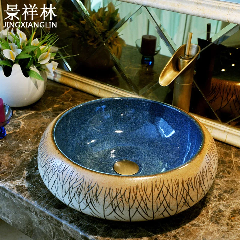 Fashion brief art basin wash basin  counter basin mdash . kiln