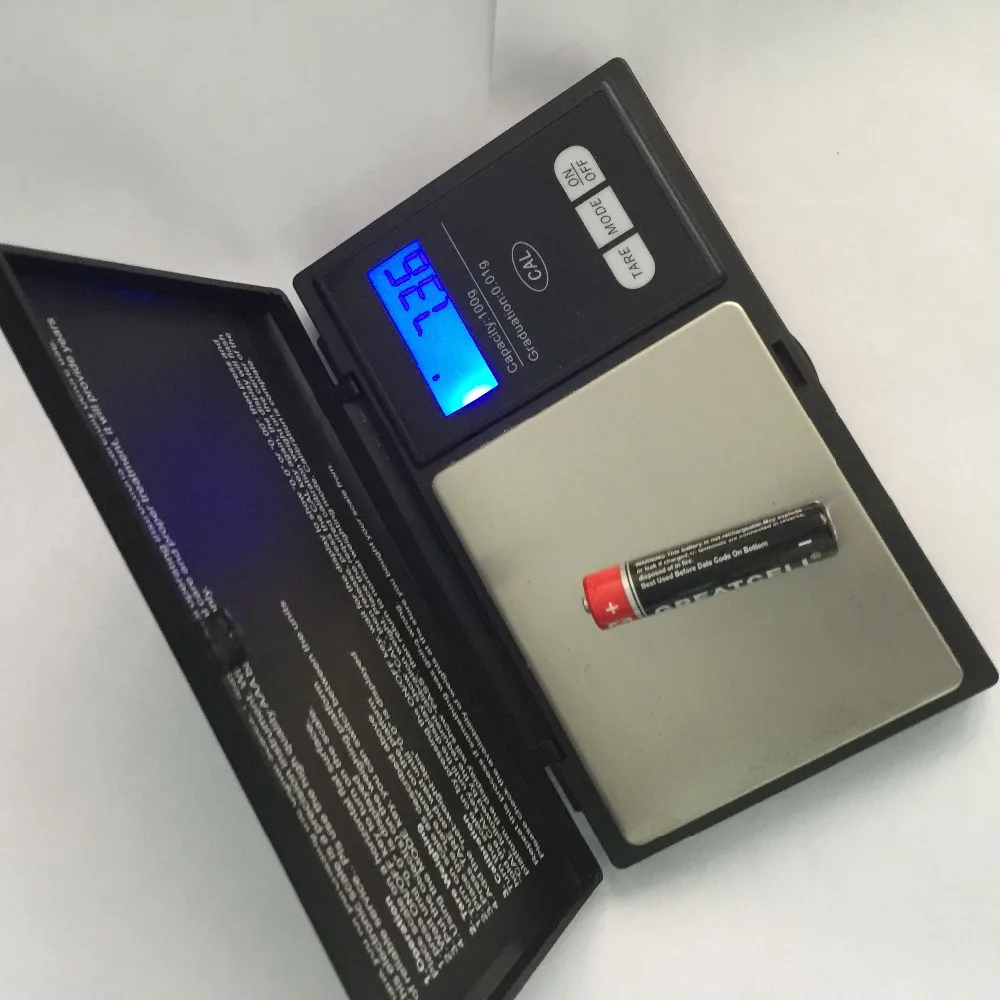 100g 0.01 Digital Pocket Kitchen Scale Mini LCD Electronic Jewelry Weighing Scales Notebook Shape Precision Weight Balance