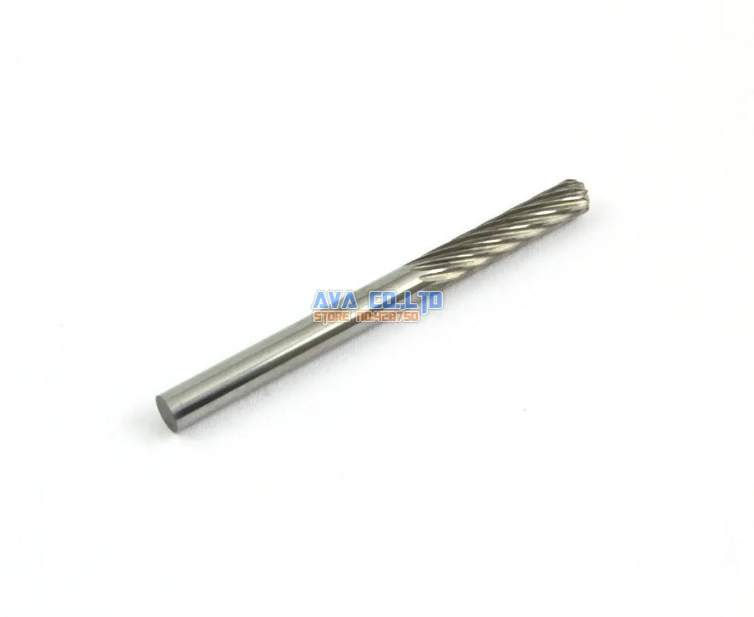 10 Pieces 3mm Tungsten Carbide Burr Rotary Cutter File 3mm Shank Single Cut (NO.2)