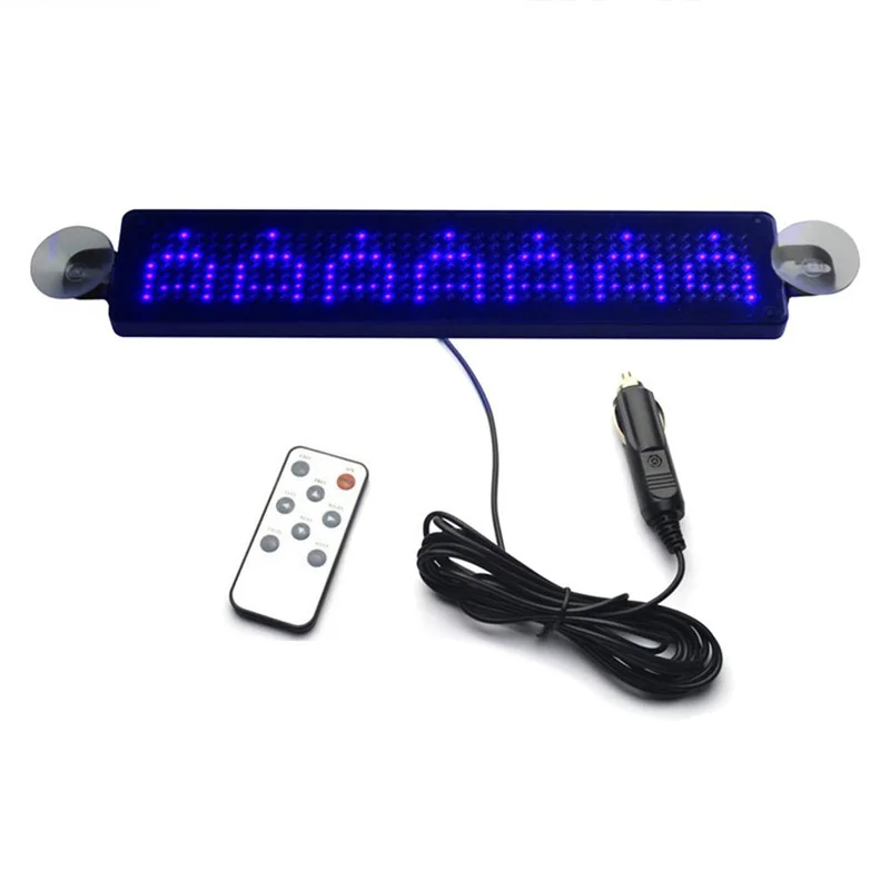 12 V Remote Led Programmable Sign Driving Lights,Car LED Message Sign Scrolling for Cars/Motorcycle/Bicycle/Vehicle, Blue