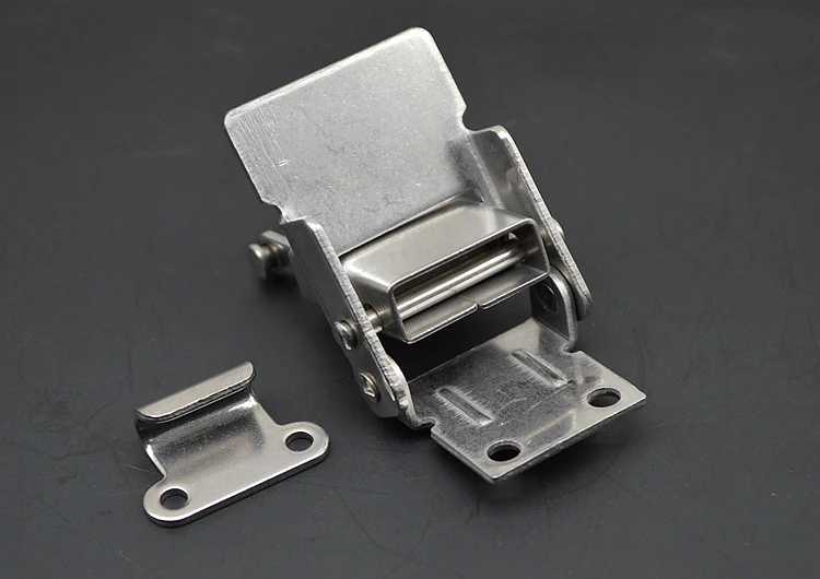 1pcs 304 Stainless Steel Hardware Hasps Agraffe Toolbox Padlock Lock Catch Wooden Case Box Spring Buckle