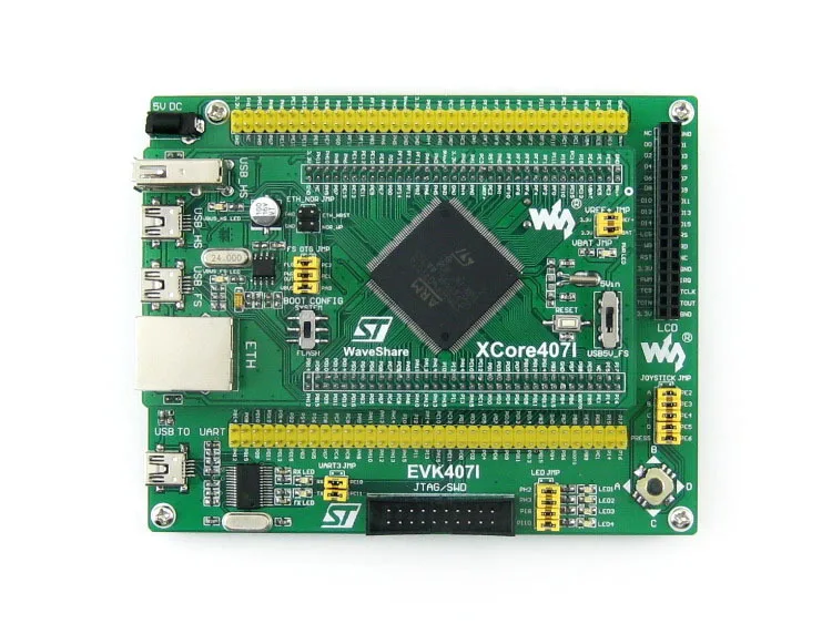 Imagem -01 - Placa de Desenvolvimento Evk407i Stm32f4 Stm32f407igt6 Stm32f407 com Usb3300 hs fs Ethernet Nandflash Jtag Swd Lcd Usb para Uart