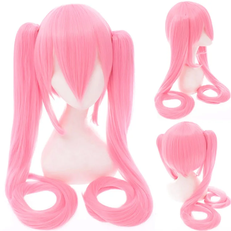 28 Colors Miku Cosplay Wig Long Heat Resistant Synthetic Hair Clip Ponytails Wigs + Wig Cap