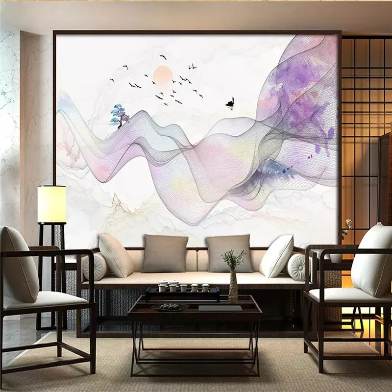 Custom Mural Wallpaper Modern Abstract Artistic Ink Background Wall