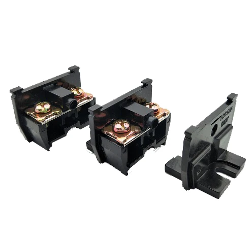 50PCS TBC-60A 600V 60A Rail Mounted Assembled Screw Terminal Block Cable Connector Black 4-10 mm