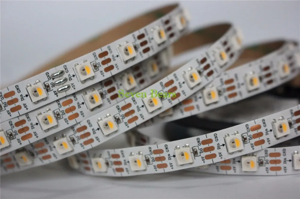 5m Addressable SK6812 RGBW RGBWW RGBNW  led strip  4 Color in 1 Led Non waterproof IP20 60 leds/pixles/m 5V similar WS2812B