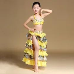 Conjunto de traje de danza del vientre para niñas, ropa de baile del vientre, faldas, estilo Oriental, novedad de 2018