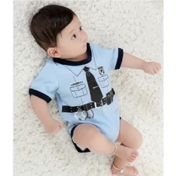 Police Baby bodysuits baby boy clothes ropa bebe Fireman Costumes jumpsuit for baby Shortalls 100% cotton