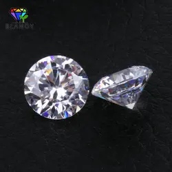 100 unids/lote AAAAA grado 3,0 ~ 25mm piedras de circonia cúbica blanca suelta corte redondo brillante CZ piedra gemas sintéticas para joyería