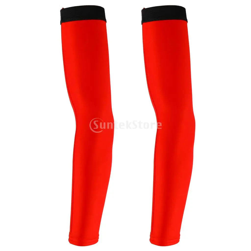 Bike Cycling Golf Arm Sleeves Sun UV Protection Bicycle Arm Warmer Red Elbow Pad Fitness Armguards Sports Cycling Arm Warmers