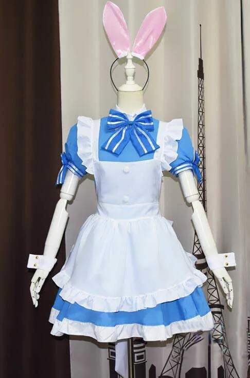 rabbit? Kafuu Chino Maid outfit Cosplay Gochuumon Kirima Syaro Costume Custom Made