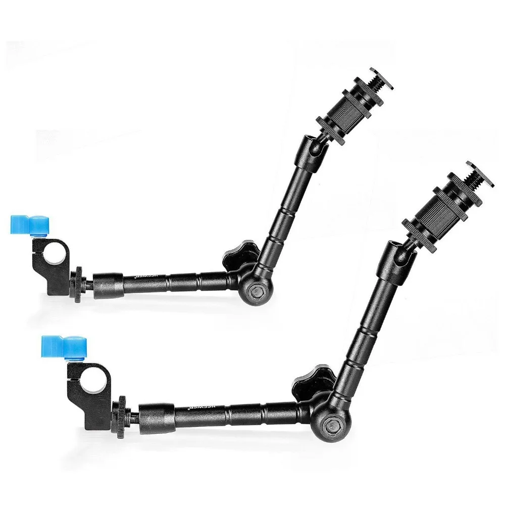 2-Pack 30cm/11.8inch Aluminum Alloy Aritcultating Magic Arm with 15mm Rod Clamp (pack of Two)