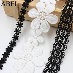 5yards/lot Embroidery Polyester White Black Lace Trims Diy Chocker Jewelry Ribbon Handmade Sew Clothes Garments Accessories