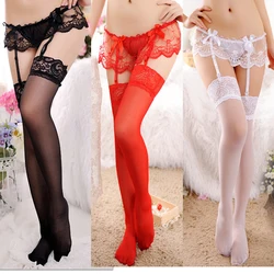 Underwear Sexy Womens Sheer Lace Top Thigh-Highs Stockings & Garter Belt Suspender Set Lace Sexy Lingerie