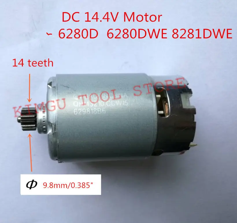 14 Teeth Motor Genuine Parts 629819-4 DC 14.4V For MAKITA 6280DWPE3 6280D 6280DWE 6281DWE BDF343 6281DWPE MT070 6281D 6281DW