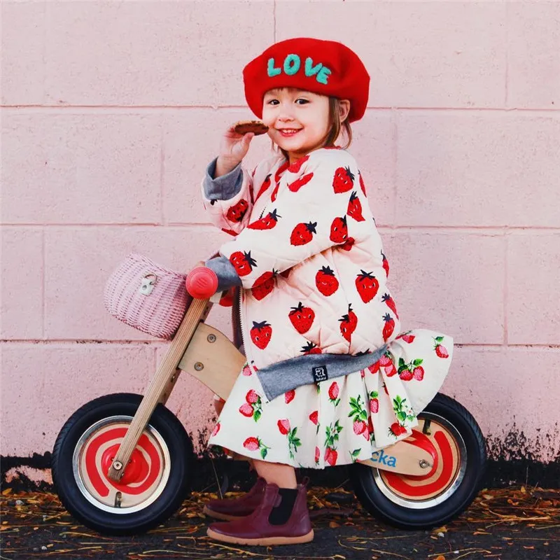 BOBOZONE 2018 Winter Strawberry print coat for boys girls jacket