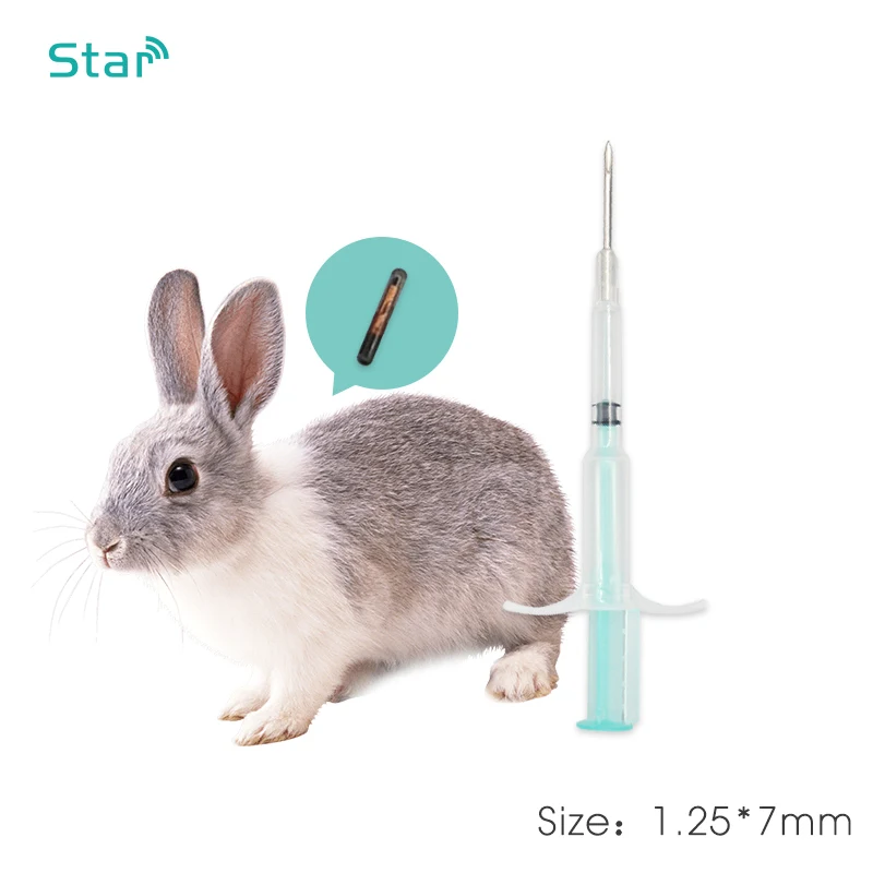 (8pcs) 1.25*7mm Microchips RFID Syringe Dog Pet pig Animal Id Injector with 134.2khz ISO FDX-B injection chip Transponder