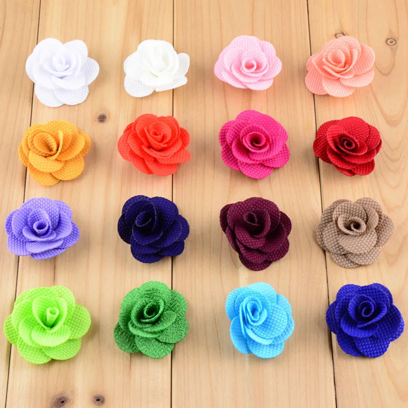 160 pcs/lot , 4CM Petite Roses Flower,  Linen Fabric Flower, Burlap fabric DIY Flower