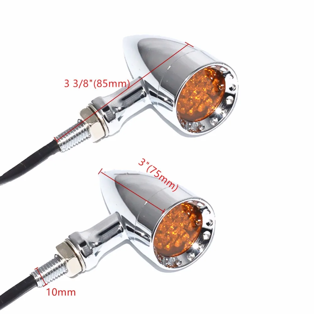 Universal Motorcycle Bullet Amber 20 LED Turn Signal Brake Light Black Stripe Ring For Harley Honda Yamaha Suzuki Kawasaki