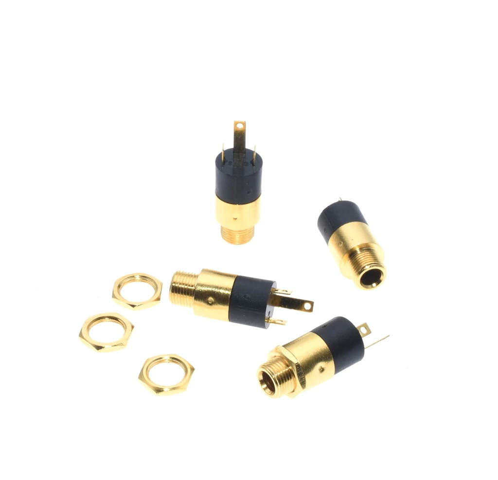 

100PC 3.5MM cylindrical socket PJ-392 Stereo Female Socket Jack with Screw 3.5 Audio Video Headphone Connector PJ392 GOLD PLATED