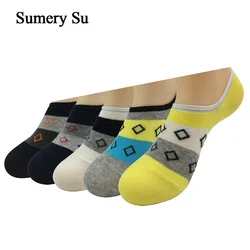 5 Pairs/Lot Cotton Socks Men Brand Design Combed  Casual Ankle Socks Male