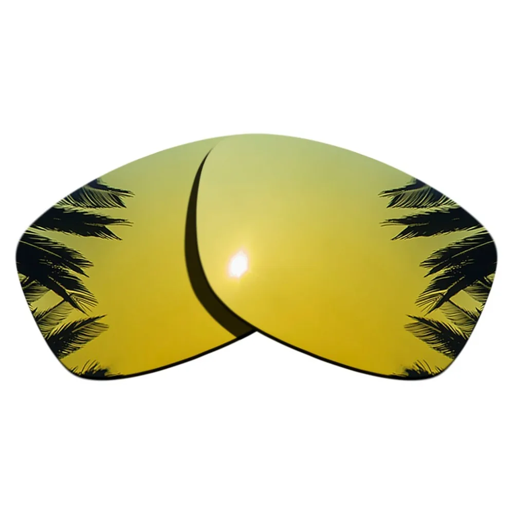 (Black+24K Gold Mirrored Coating) 2-Pairs Polarized Replacement Lenses for Jupiter Squared 100% UVA & UVB Protection