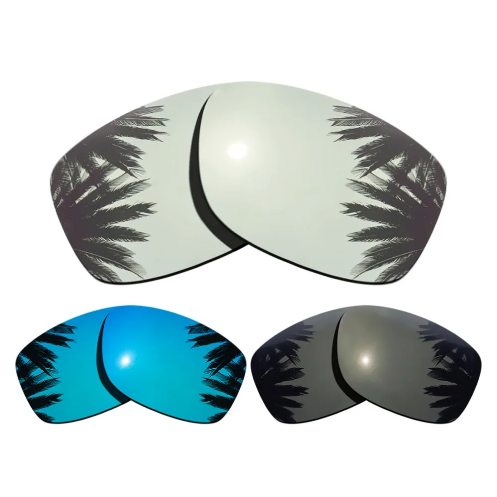 

(Silver+Black+Ice Blue Mirrored Coating) 3-Pairs Polarized Replacement Lenses for Jupiter Squared 100% UVA & UVB Protection