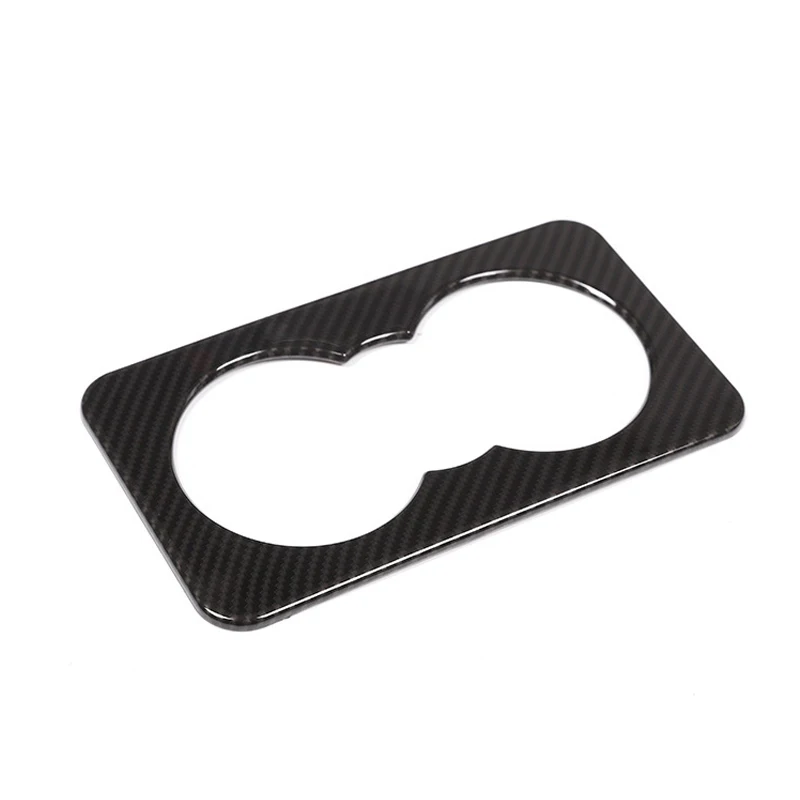 Carbon Fiber Rear Row Seat Water Cup Holder Cover Trim for Jaguar F-Pace X761 XE X760 XF X260 2016-2018 Car Interior Accessories