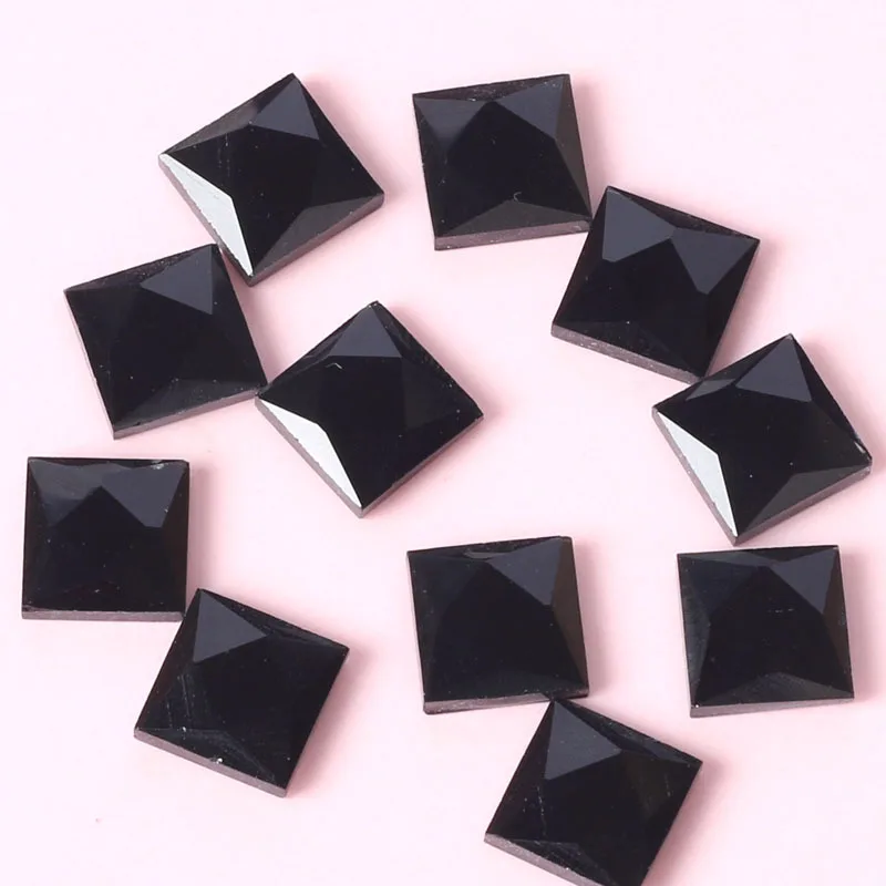 

Free shipping!HOT! black square flat back glass crystal rhinestones DIY mobile phone shell nail art High grade jewelry materials