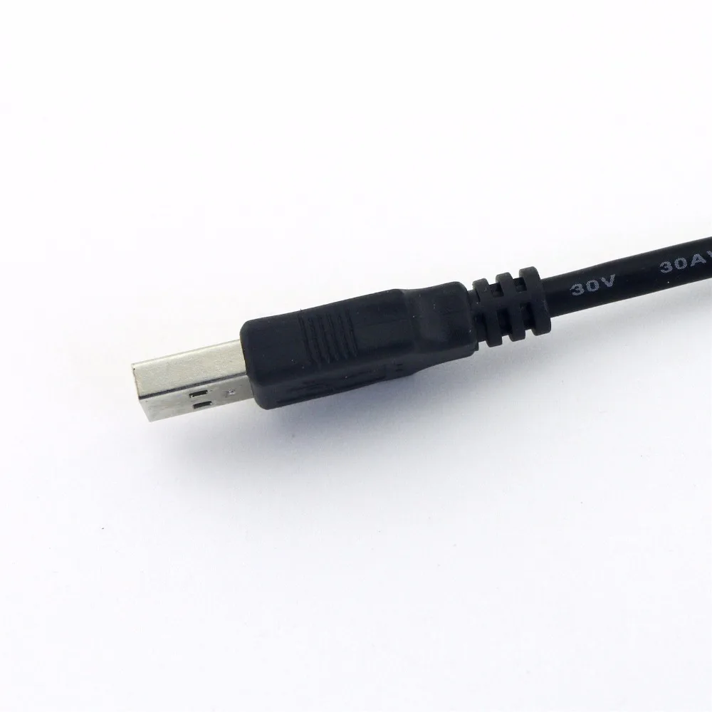 Cabo adaptador usb 2.0 macho a para impressora, cabo adaptador usb 2.0 b macho de alta velocidade preto 30cm 1 peça