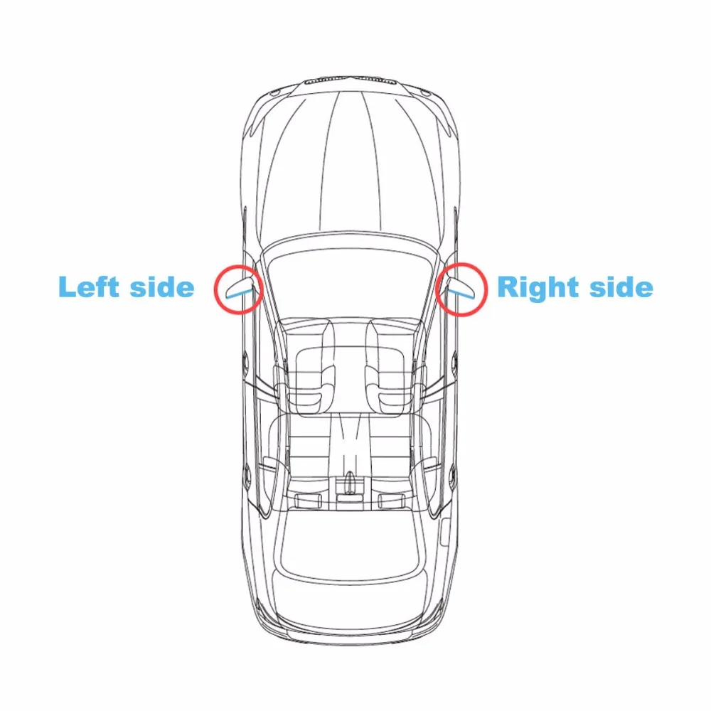 Blue Wing Mirror Glass Base-Heated Car Glare Proof Mirror For TOYOTA VELLFIRE ALPHARD HARRIER ESQUIRE NOAH VOXY ZRR80 2014-19