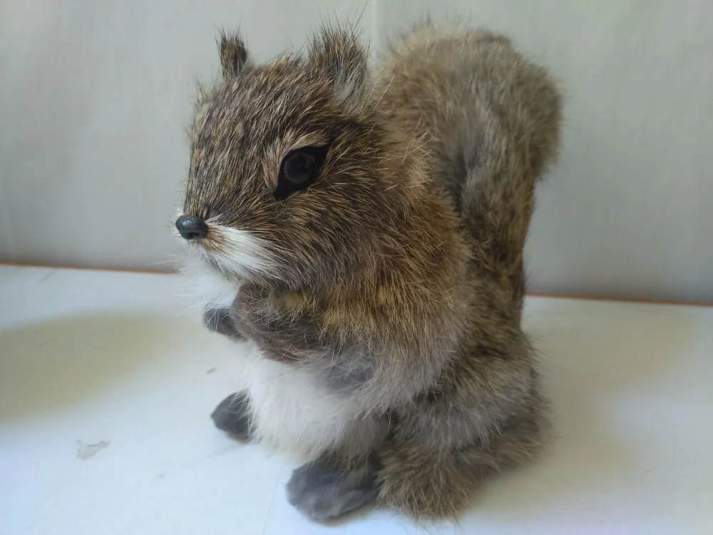 

Белка из пластика и пуха, темная белка цвета хаки, модель 19x9x14 см, имитация белки, ручная работа, реквизит, украшение для дома, подарок d2644