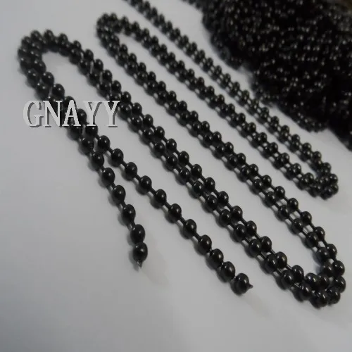 

10meter in bulk Black Stainless Steel 2.4mm/3mm Beads ball chain jewelry finding Marking Chain DIY