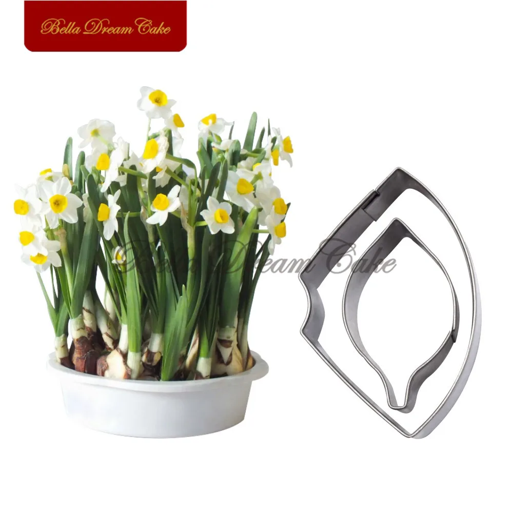 Narcissus Flower Cutters Daffodil Stainless Steel Cutter Mold Set Cake Mould  DIY Handmade Fondant Molds Cake Decorating Tools