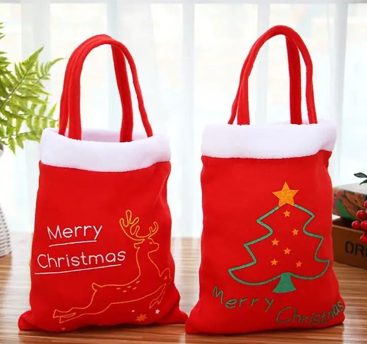 

New Year High Quality Merry Christmas Tree Decoration Santa Claus Kids Candy Bag Home Party Decor Gift To Children