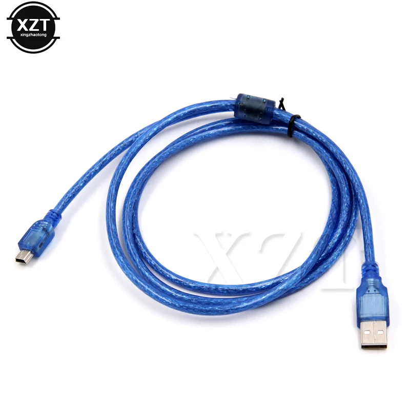 High Quality 30cm 1m 3m 5m USB 2.0 Type A Male to Mini 5P Male Mini 5P USB Cable Foil+Braided Shielding Data Extension Wire Cord