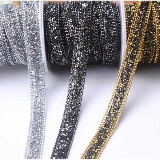 20yards High Quality Beaded Lace Trim Rhinestones Appliques Sew on Wedding Dress or Iron on the Clothing Decorative Accessories