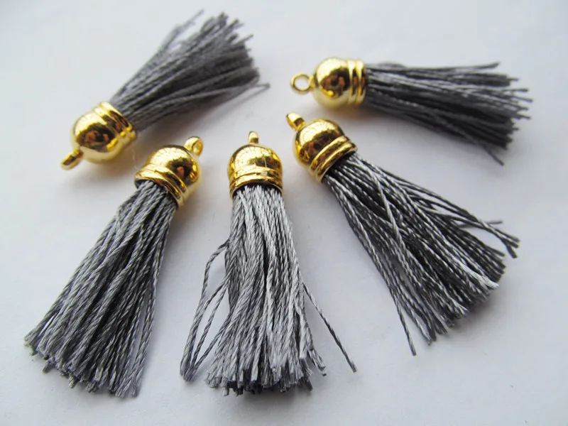 Free Shipping 100Pcs 45mm Golden Plastic Caps Handbag Tassels,DIY Accessories,Multicolor Silk Cord,Chamois Macrame Bag Component